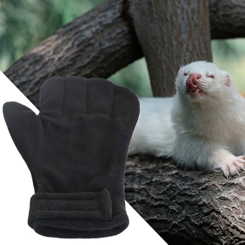 Anti Bite Gloves | Scratch Resistant Mitts - Hamster Calming Gloves | for Sugar Petaur Bird Parrot Hedgehog - color: Black