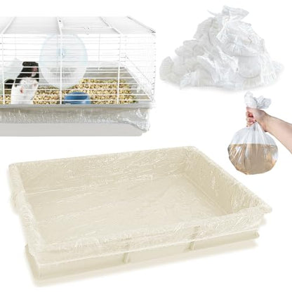 Disposable 50 pcs Small Animal Cage Liners, Rabbit Tray Film Liner Bunny Litter Pan Bags Guinea Pig Cage Toilet Plastic Film for Bird Hamster Chinchilla Hedgehog - style: 50 PCS, 46''