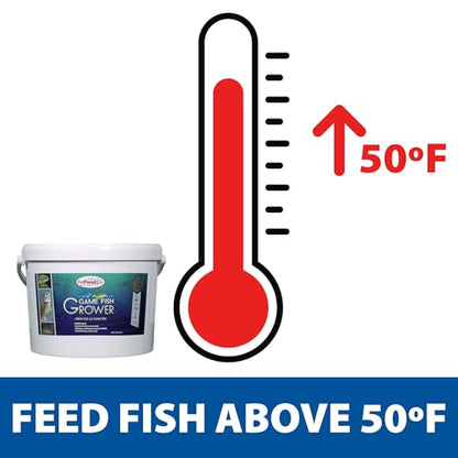 The Pond Guy Game Fish Grower Floating Pellet Food, Complete Aquatic Nutrition for Bass, Trout, & Catfish in Freshwater Ponds & Lakes, 17 lbs