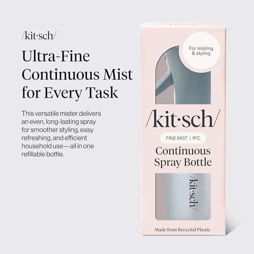 Kitsch Continuous Spray Bottle for Hair – Fine Mist Water Mister & Water Spray Bottle – Recycled Hair Spray Bottle – Spray Bottles for Cleaning, Styling, Plants & More – Haze Blue, 150ml - color: Haze Blue