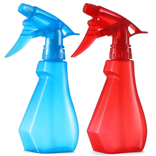 DilaBee 8oz 2-Pack Empty Spray Bottles for Cleaning Heavy Duty, Small Spray Bottle for Hair, Plant Mister, Squirt Bottle for Cats, Spritzer Bottles for BBQ - Blue & Red Water Sprayer - BPA-Free - color: Red and Blue, size: 2-Pack