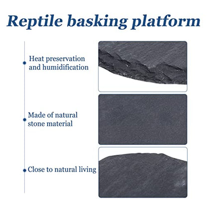 POPETPOP Turtle Basking Platform -2pcs Reptile Basking Rock Turtle Resting Platform Tortoise Habitat Accessories for Bearded Dragons Amphibians Leopard Gecko