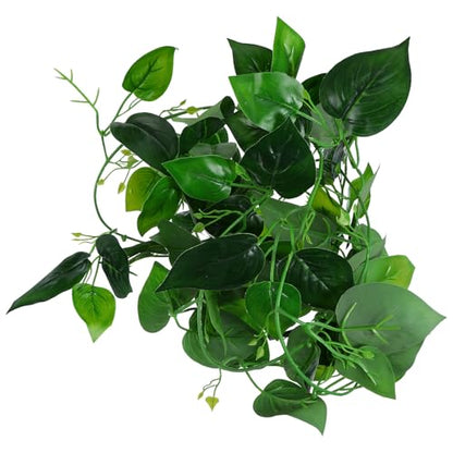 Hemoton Reptile Vine Artificial Vine Plant with Suction Cups Simulation Leaves Climbing Terrarium Landscape Decor for Lizard Habitat and Pet Reptiles