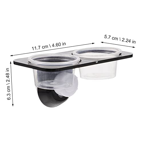 BESPORTBLE Reptile Feeder with Feeding Bowls and Suction Cup Practical Worm Container for Gecko Food and Water Easy to Clean and Durable Feeding for Lizards - size: 11.7X6.3X5.7CM