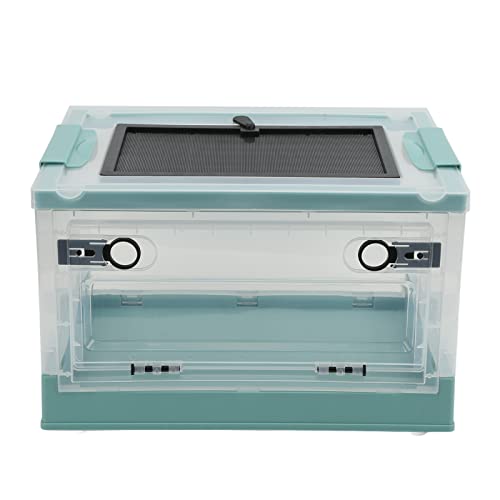 Reptiles Terrarium Ventilated Foldable Reptile Feeding Tank, Plastic Folding Habitat with Mesh Top and Front Door Lock, for Lizard Tortoise Frogs with Detachable