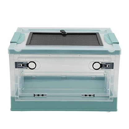 Reptiles Terrarium Ventilated Foldable Reptile Feeding Tank, Plastic Folding Habitat with Mesh Top and Front Door Lock, for Lizard Tortoise Frogs with Detachable