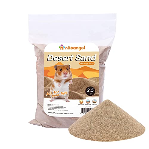 Niteangel Hamster Desert Bath Sand | No-Dust Bath or Potty Litter for Hamster Chinchillas Gerbil Mice Degu or Other Small Pets - color: Desert Sand, size: 2.5LB/40oz