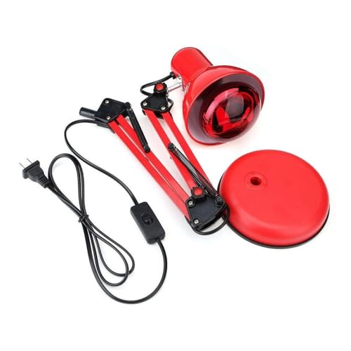 100W IR Infrared Heat Lamp Light Therapy Pain Relief Body Muscle Massage Infrared Red Heat Light Therapeutic Therapy Lamp Relieve Body Joint Pain Muscle Aches Portable Home USE