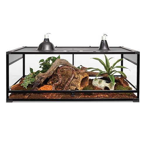 Zilla QuickBuild Reptile 65 Gallon Glass Terrarium Habitat with Sliding Door For Geckos, Snakes, Lizards, Frogs, Turtles, and Tortoises, 48" x 18" x 18" - size: 48x18x18