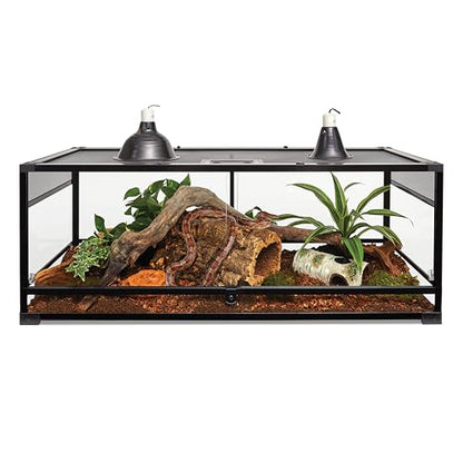 Zilla QuickBuild Reptile 65 Gallon Glass Terrarium Habitat with Sliding Door For Geckos, Snakes, Lizards, Frogs, Turtles, and Tortoises, 48" x 18" x 18" - size: 48x18x18