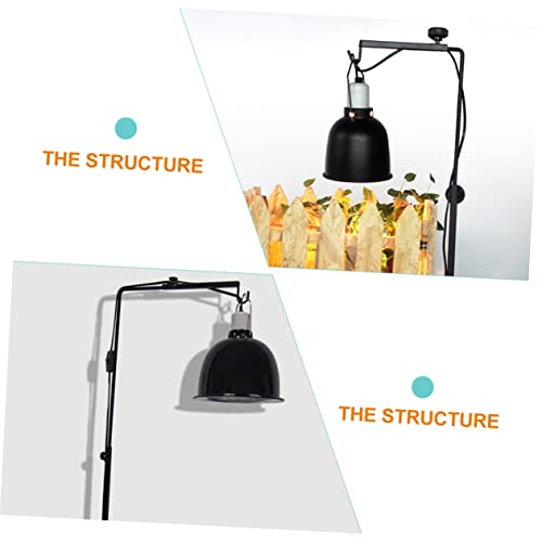 POPETPOP Reptile Heat Lamp Stand Adjustable Metal Rack for Terrarium Lighting for Turtles Snakes Efficient Heat Dissipation