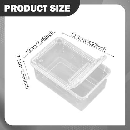 Reptile Breeding Case Lightweight Clear Feeding Box Reptile Habitat Portable Animal Container PP Material Suitable for Feeding Pets hatchling Raising, Style B - size: Style B