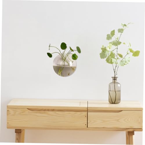 KESYOO Glass Wall Hanging Planter Hydroponic Vase Fish Bubble Tank Modern Decorative Terrarium for Indoor Plants