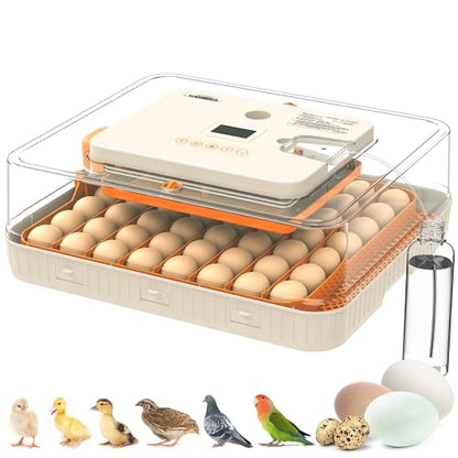 Incubator for Hatching Eggs, 56 Eggs Incubator with Automatic Egg Turning, Temperature & Humidity Control, LED Egg Candler, Incubation Days Display, for Chicken, Duck, Goose, Quail, Parrot Bird Eggs