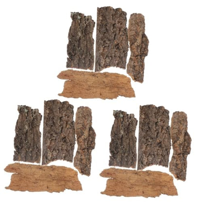 ABOOFAN 12pcs Natural Bark Decor for Reptiles Sturdy Terrarium Climbing Platform for Lizards Geckos and Bearded Dragons Unique Shapes Reptile Habitat