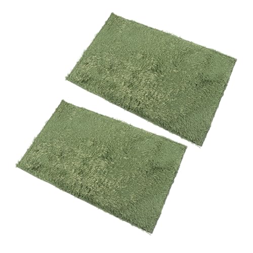 Hemoton 2pcs Reptile Carpet Turtle Habitat Moss Reptile Mat Imitation Crawler Mats Tank Accessories Terrarium Liner