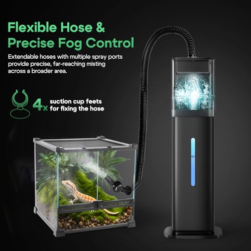Humidifier for Plants Indoor 2.1Gal/8L, Reptile Fogger with Humidity Control & Probe, Cool Mist Humidifier with Expandable Hose for Terrarium, Greenhouse, Grow Tent, Houseplants, Reptiles