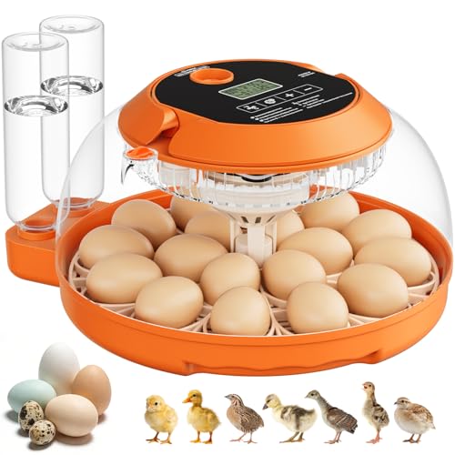 Incubators for Hatching Eggs 18 Egg Automatic Egg Turning and Humidity Control Incubator for Chicken Duck Home Classroom Lab