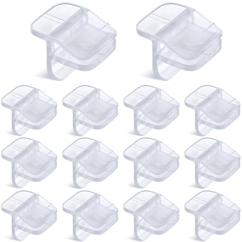Chunful 12 Pcs Aquarium Lid Clips Rimless Fish Tank Top Cover Rim Lid Support Holder Clip Clear PC Aquarium Hoods Clamps for 1/8" to 3/16" Glass