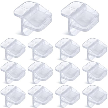 Chunful 12 Pcs Aquarium Lid Clips Rimless Fish Tank Top Cover Rim Lid Support Holder Clip Clear PC Aquarium Hoods Clamps for 1/8" to 3/16" Glass