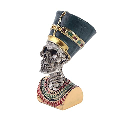 Reptile Tank Ancient Egypt Priest Skull Decorations Aquarium Fish Turtle Lizard Tanks Sculpture Statue Terrarium Egyptian Figurine Décor Collectible Ornament Pet - color: Death Priest