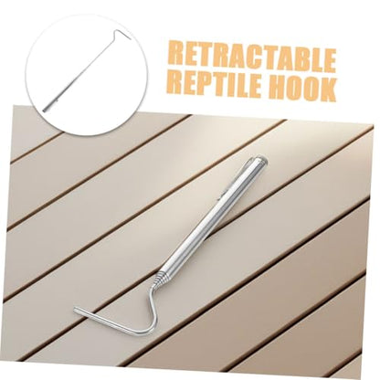 SUPVOX Retractable Snake Hook Stainless Steel Capture Tool for Handling of Serpents and Amphibians for Herpetologists and Wildlife Enthusiasts