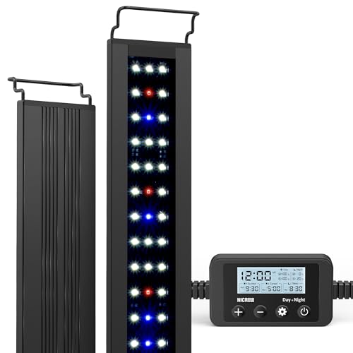 NICREW C10 Plants LED Aquarium Light, 18-24 in, 13 Watts, Full Spectrum Fish Tank Light with Timer, Day and Night Cycle, Brightness Adjustable - size: 18 - 24 in