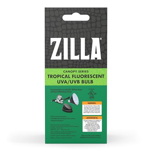 Zilla Canopy Series Fluorescent UVB/UVA Bulbs Tropical 13 W,White, 3.875 in - size: 3.875 in, style: Tropical