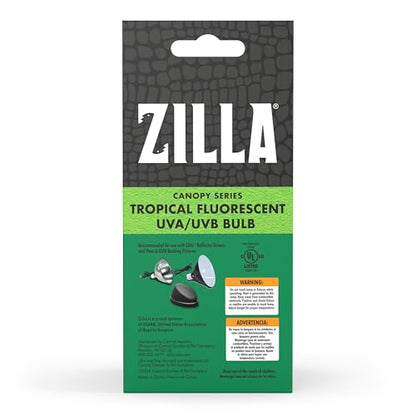 Zilla Canopy Series Fluorescent UVB/UVA Bulbs Tropical 13 W,White, 3.875 in (Pack of 2) - size: 3.875 in (Pack of 2), style: Tropical