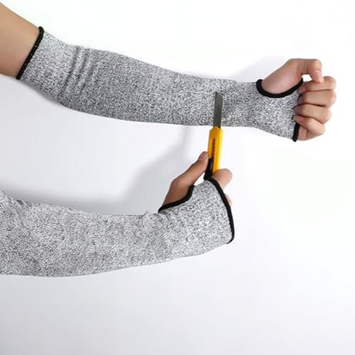 G & F PRODUCTS 100% Kevlar fiber by DuPont Cut Resistant Knit Sleeve, Sold by 6-piece pack - color: Grey
