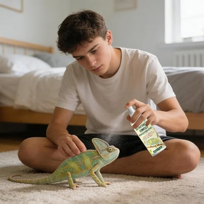 Reptile Hydration Mister, Compact Animal Humidify Spray, 50ml Fine Mist Bottle with Easy Trigger, Portable Terrarium Moisture Sprayer, Tropical Habitat Care Tool, Pet Enclosure for Gecko Chameleon