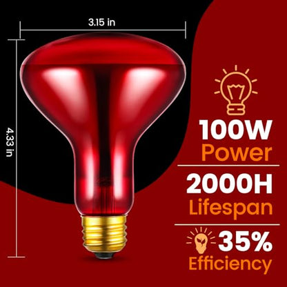 REPTITRIP Dual Reptile Lamp Fixture with 100W Daytime Heat & 100W Nighttime Infrared Heat Bulbs, 2 Independent Switches, Reptile Heat Lamp Combo Pack - No UVB - size: ST2