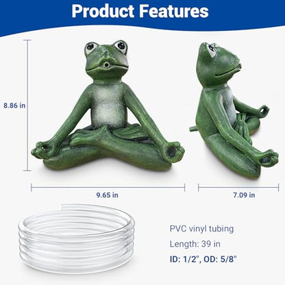 NFESOLAR Zen Meditation Frog Spitter Fountain for Water Feature | Frog Fountain with Clear Tubing, Never Rust or Crack for Ponds, Water Gardens N9711 - size: Zen Meditation Frog