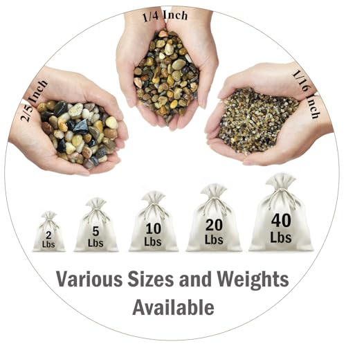 FANTIAN 40 lbs Aquarium Sand. 1/16 Inch Fish Tank Coarse Sand Pea Gravel for Aquarium, Terrariums, Vase Filler, Plant, Soil Drainage and Outdoor Gardens, Landscaping - size: 1/16 Inch
