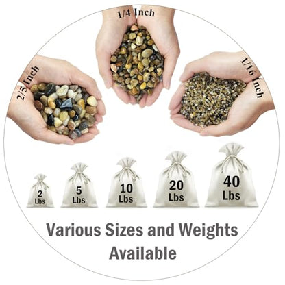 FANTIAN 40 lbs Aquarium Sand. 1/16 Inch Fish Tank Coarse Sand Pea Gravel for Aquarium, Terrariums, Vase Filler, Plant, Soil Drainage and Outdoor Gardens, Landscaping - size: 1/16 Inch