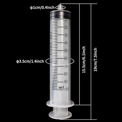 DEPEPE 2pcs 100ml Large Plastic Syringe with 2pcs 47in Handy Plastic Tubing and Luer Connections for Scientific Labs, Measuring, Watering, Refilling, Filtration, Feeding