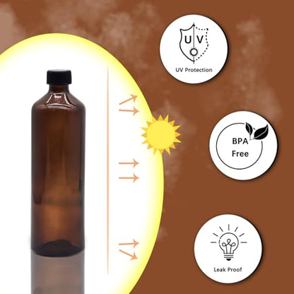 OFFIDIX Glass Spray Bottles for Cleaning,16 OZ 2 Pack Continuous Empty Water Mister Spray Bottles for Hair,Plants Mister,Adjustable Nozzle,Amber - color: Amber