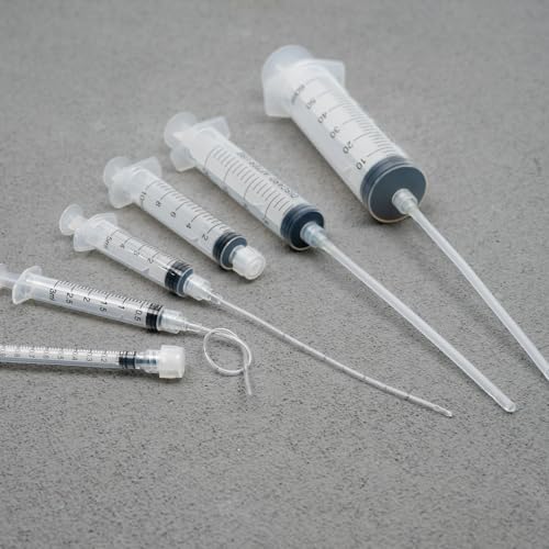 20ml Luer Lock Syringe with Cap and Soft Plastic Tube, Individually Wrapped 10 Pack, Suitable for Pet Liquids Feeding - size: 20ml - 4.0mm Tube