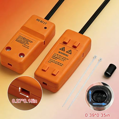 HEATIT HTM Accessory Connection Kit for Self-Regulating Heating Cable, 2.5 Feet Cold Lead, Compatible with Water Pipes - size: Connection kit