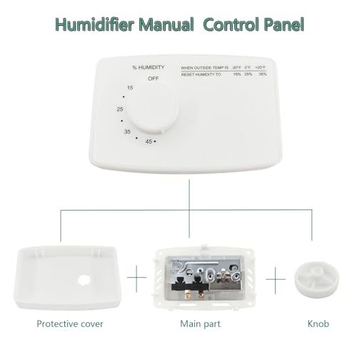 Humidistat Switch 4655, Manual Digital Control for Whole-House Duct or Wall Mounted Humidifier, 24VAC, White