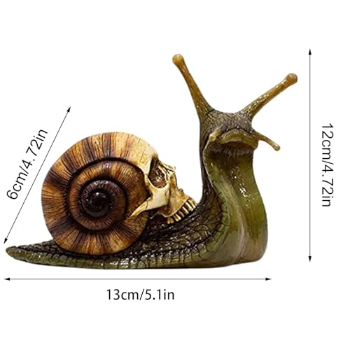 Halloween Skull Snail Resin Sculpture Gothic Home Decor Outdoor Garden Yard Decoration (1)
