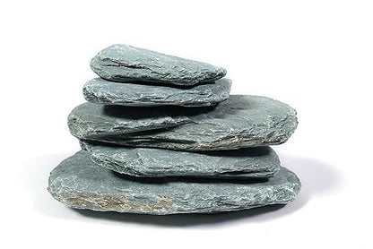 LANDEN River Slate Stone Natural Rocks(18lbs, 3~9 inches,13pcs) for Aquariums, paludariums, Terrariums, Reptile, and Amphibian Enclosures Decorative of Stream's Caves and Caverns - size: 15 River Slate Stone(3-9 inches,18lbs)