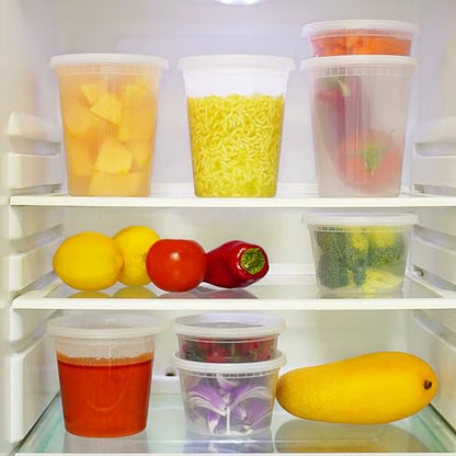 TashiBox 48 Sets 32 oz Plastic Deli Containers with Lids - Clear Airtight Food Storage & Meal Prep Containers, BPA Free, Stackable, Leakproof, Microwave & Freezer Safe - size: 32oz-48sets