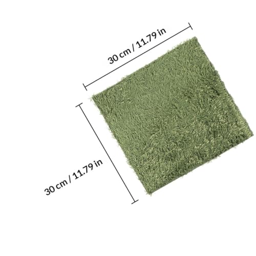 BESPORTBLE Reptile Moss Carpet for Tortoise 2pcs Artificial Grass Mats Absorbent and Moisture Retaining for Terrariums and Amphibians Green Fake Plant Decoration