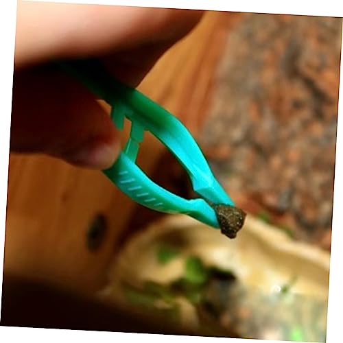 HANABASS 20pcs Plastic Reptile Feeding Tweezers Clamp Set Non-Terrarium Feeding Tongs for Lizards Snakes and Bearded Dragons Essential Reptile Care Tools in Green
