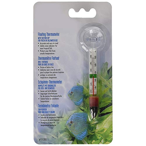 Aquarium Thermometer, Fish Tank Thermometer, Aquarium Temperature Gauge, Floating Thermometer for Fish Tank, Household Fish Tank Temperature Gauge with Suction Cup
