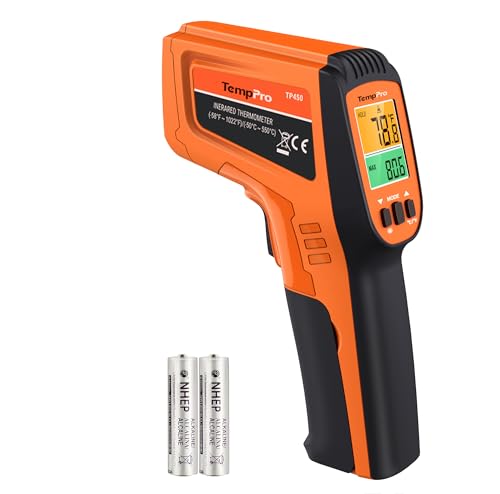 TempPro TP450 2 Laser Temperature Gun for Cooking, 16:1 D:S Ratio Infrared Thermometer Gun for Pizza Oven, Laser Thermometer Gun with Adjustable Emissivity Temp Gun -58 to 1022℉,Gift for Dad Husband - style: 2-Laser & D:S 16:1