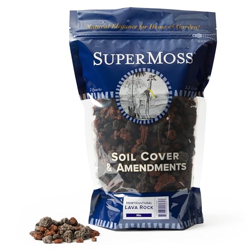 SuperMoss (24535) Horticultural Lava Rock – Premium Soil Amendment & Decorative Top Dressing for Plants, Terrariums, & Aquariums, 2 Quarts Bag, Red & Black Mix - color: Red & Black Mix