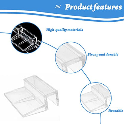 Aquarium Cover Clip, 8 Pcs 6/8/10/12mm Glass Fish Tanks Cover Clip Clear Color Acrylic Aquarium Cover Clip Support Holder Universal Lid Clips for Rimless Aquariums (6MM) - color: 6MM
