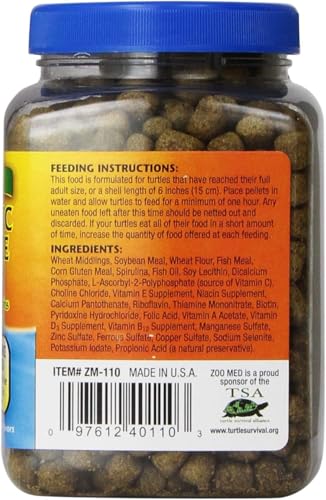 Zoo Med Natural Aquatic Turtle Food - Maintenance Formula (Pellets) 6.5 oz - Pack of 3